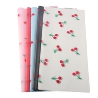 58*58cm/pcs rouge cerise Design imprimé en plastique étanche fleur Bouquet papier d'emballage Floral papier d'emballage