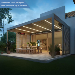 Pergola louvered với mái thép có thể điều chỉnh, khung nhôm ngoài trời pergola chống mưa cho sân sau - Product Image 5