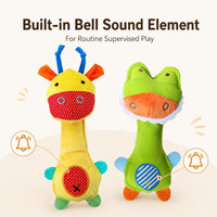 Jouet pour chien en peluche en forme d'animal de 20 cm avec sonnette, fournisseur en gros de jouets pour chiens