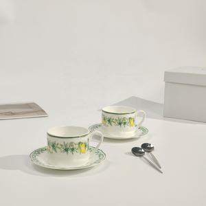 Nouveaux modèles Ensemble de tasses et d'assiettes en céramique de luxe Tasse de voyage Design moderne Thé de l'après-midi Ensemble de tasses à café turc Boîte cadeau avec logo - Product Image 5