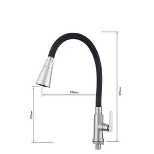 Robinet de cuisine flexible YF 2026 avec rotation à 360 degrés, 2 modes de pulvérisation, nickel brossé, haute pression, anti-fuite - Product Image 5