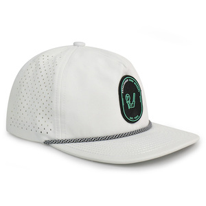 Boné Personalizado HS16 com Logo em Patch de Borracha PVC para Homens, Chapéu Impermeável com Furos Cortados a Laser, Boné Snapback - Product Image 2