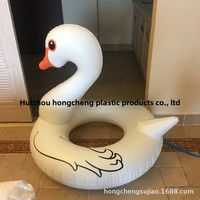 Bouée gonflable éclairée en forme de cygne, à énergie solaire, rechargeable, siège flottant, en PVC écologique, best-seller