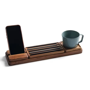 Soporte Multiusos Portátil <span class=keywords><strong>de</strong></span> Madera Natural para Teléfono <span class=keywords><strong>Celular</strong></span> y Escritorio, para Uso Escolar, Montable en Pared - Product Image 1