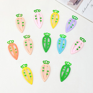 Pince à cheveux pour bébé en forme de carotte couleur bonbon 6,5 cm, pince BB pour filles, accessoire de tête pour Pâques - Product Image 4