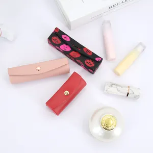 Vegan Leather Lipstick Storage Bag Waterproof Lip Storage Organizer Women Lipstick Case