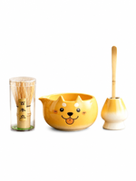 Ensemble de thé matcha au design mignon pour animaux de compagnie, bol en céramique, fouet Chasen, boîte cadeau portable pour la cérémonie du thé à domicile