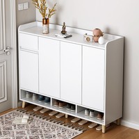 Meuble à chaussures moderne et fin pour entrée, grande capacité, unité de rangement multifonctionnelle avec étagères ouvertes pour la maison et l'hôtel.