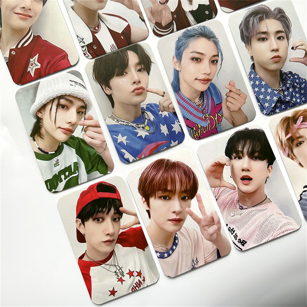 8Pcs/Set KPOP Stray Kids 5-Star Photocards Double Sides Waterproof