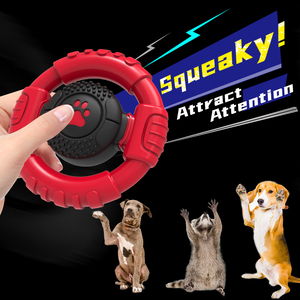 KINYU çevre dostu su geçirmez köpek çiğnemek oyuncak gıcırtılı diş çıkarma oyuncak doğal kauçuk naylon özelleştirilebilir direksiyon karton - Product Image 4