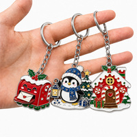 Porte-clés de Noël personnalisé OEM, breloque de sac en forme de pingouin mignon, plaqué argent, cadeau promotionnel, vente en gros, approvisionnement direct