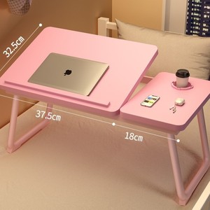 Cross-border height adjustable computer desk, portable small folding bed table, simple home use laptop folding table - Product Image 3