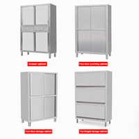 Armoire de rangement en acier inoxydable avec porte basculante pour cuisine commerciale, restaurant, cantine, hôtel, équipement de restauration