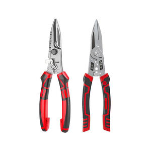 Stainless Steel Heavy Duty Multi-Purpose DIY Tin Snips with Smooth <b>Edge</b> <b>Rubber</b> Handles for Cutting Metal Plastic Leather Cable - Product Image 1