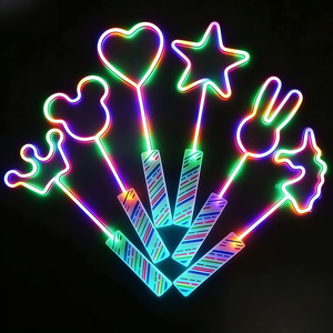 Varita de Unicornio LED de 10" y 17" para Niños, Luces de Neón Intermitentes Coloridas para Cumpleaños, <span class=keywords><strong>Navidad</strong></span>, Halloween y Fiestas - Product Image 2