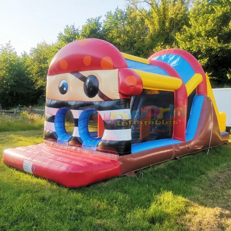 Trẻ em thương mại thư bị trả lại Nhà trượt Combo aufblasbare hupfburg Inflatable tàu cướp biển lâu đài bouncy