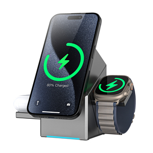Meilleures ventes sur Internet Chargeur sans fil Qi2 3 en 1 <span class=keywords><strong>Prix</strong></span> d'usine d'origine Rotation automatique Chargeur sans fil Qi2 Support - Product Image 2