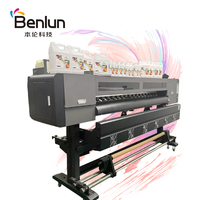 Venta caliente Benlun 1900 Eco Solvente Impresora de inyección de tinta Etiqueta de color Flexo Leather Roll-to-Roll Machine para Flex Material Printing