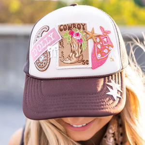 Howdy แผ่นผ้าปักลายแบบรีดติดบนชายหาด, แผ่นปะติดหมวกสไตล์ตะวันตกสำหรับฤดูร้อนสีหวานขนาดเล็ก - Product Image 5