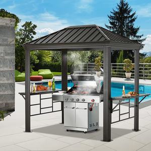 Zezeutut6 6 6 6x8 ririll ardardtop zeazebo utdoor Permanent erarbecue azebo con tevanivanitelumlumlumlumopy opy anopy con helhelhelhelhelhel - Product Image 2