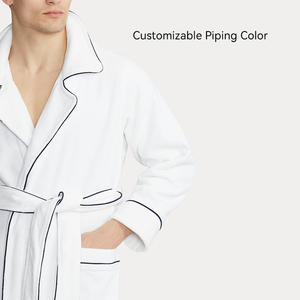 <span class=keywords><strong>Accappatoio</strong></span> di Lusso con Bordi a Contrasto in 100% Cotone Egiziano, Morbido e Assorbente, con Colletto a Risvolto, per <span class=keywords><strong>Uomo</strong></span> e Donna - Product Image 2