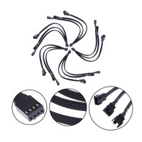 Pemisah kipas PWM, aksesori komputer HDD kepang lengan PVC ramping 4-Pin 4-Port untuk perpanjangan PC
