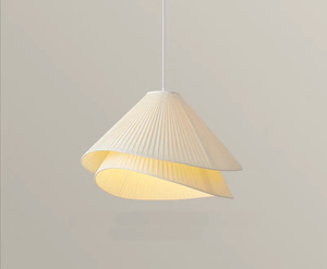 Lampe suspendue en <span class=keywords><strong>tissu</strong></span> à Double couche pour chambre à coucher, lampe de décoration intérieure, design nordique, lampe à <span class=keywords><strong>Suspension</strong></span> décorative en cône - Product Image 1