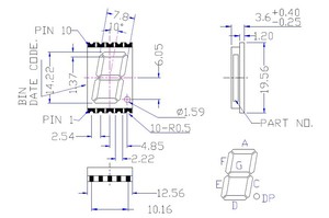Bán buôn giá thấp màu xanh lá cây phổ biến cathode 0.56 inch 1 chữ số 7 đoạn <span class=keywords><strong>LED</strong></span> <span class=keywords><strong>SMD</strong></span> hiển thị - Product Image 5
