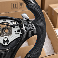 Volant en fibre de carbone M Sport pour BMW E90 E91 E93 Série 3, cuir perforé, volant personnalisé