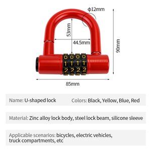 아연 합금 도난 방지 휠 보안 방수 오토바이 자전거 자물쇠 비밀번호 잠금 해제 방식 - Product Image 3
