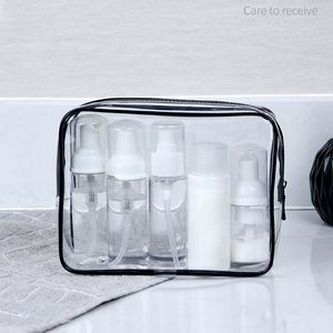 Organisateur de trousse de maquillage transparent en PVC résistant à l'eau de grande capacité pour voyage en plein air avec fermeture à glissière - Product Image 4