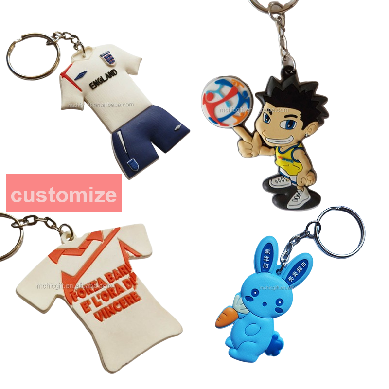 Custom 2d Soft Pvc Keychain Key