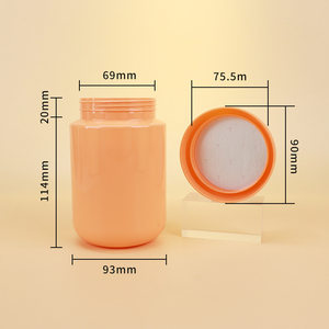 750ml Customized Orange PET <b>Plastic</b> Protein Supplement Storage Container Empty <b>Jars</b> for Protein Powder Packaging with Screw Cap - Product Image 5