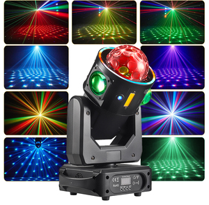 YSH cabeza móvil <span class=keywords><strong>LED</strong></span> <span class=keywords><strong>RGB</strong></span> discoteca luz con Control de música y efecto <span class=keywords><strong>DMX</strong></span> proyector foco para fiestas bodas cumpleaños Halloween - Product Image 1