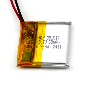 Mini Lithium Ion Polymer Pin 301817 50mAh <span class=keywords><strong>60mAh</strong></span> 80mAh 100mAh có thể sạc lại Li ion Pouch Pin - Product Image 6