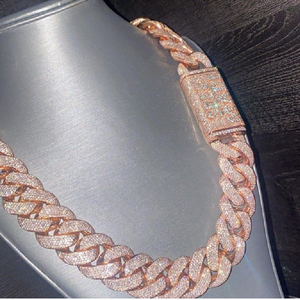 สร้อยคอทองคำ 10K แบบ Cuban Link ขนาด 20 มม. ประดับเพชรเลียนแบบเพชรแท้ สร้อยคอฮิปฮอปสุดหรูสำหรับทุกเพศ พร้อมใบรับรอง - Product Image 2