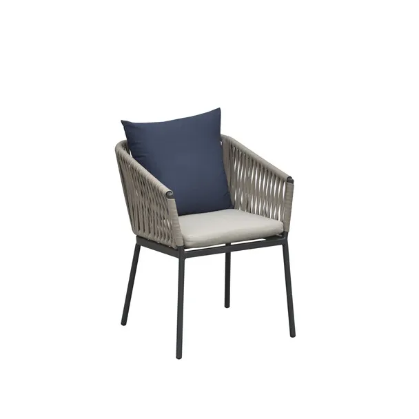 현대 안뜰 가구 여가 알루미늄 정원 밧줄 매니아 시리즈 식사 밧줄 의자