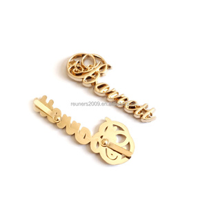 Chất lượng cao thân thiện với môi tùy chỉnh tên thương hiệu thư khắc tấm tag may kim loại logo nhãn cho quần áo may Giày Túi - Product Image 1