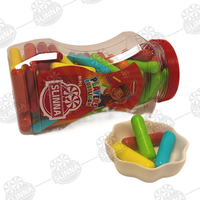 Goma de Mascar Halal Multicolor con Sabor a Frutas Ácidas, Caramelos Masticables Dulces, Gomitas para Niños, en Frasco, Marca Slinna