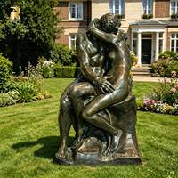Statue de la Bise en Bronze Grandeur Nature RELONG, Sculpture de Haute Qualité Style Européen pour Villa de Luxe et Jardin Extérieur