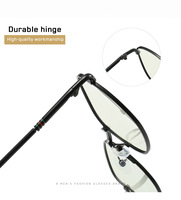 Montures optiques carrées en métal personnalisées avec logo, lunettes anti-lumière bleue et photochromiques pour hommes et femmes