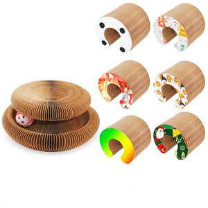 Shengfeng Carton ondulé pliable pour chat, jouet interactif avec boule, griffoir magique pour chat - Product Image 1
