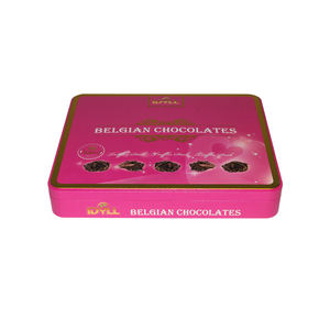 Boîte en fer blanc de chocolat de grande taille, emballage en métal, boîtes carrées de qualité alimentaire avec couvercles - Product Image 4