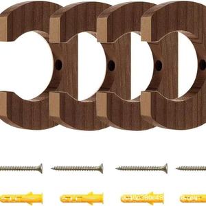 Soporte de pared de madera para remos, forma redonda, estante de almacenamiento multiusos para organización de palas de barco y bates de béisbol, duradero y sólido - Product Image 2