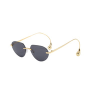 Nouvelles Lunettes de Soleil Tendance Euro-Américaines 2026 UV400 Sans Monture en Métal Unisexe Design Bords Coupés pour la Conduite et la Ville