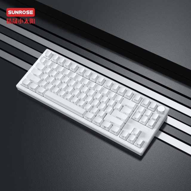 2026 Gamers Three-Mode Mechanical Wireless Gaming Keyboard S87 RGB Backlit Programmable Keys Anti-Ghosting North-Facing White