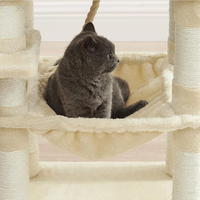 Arbre à chat en peluche crème personnalisé de haute qualité, multi-niveaux, conçu par des designers, fabriqué directement en usine au Vietnam