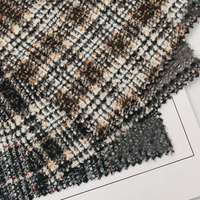 Tissu en laine et polyester, à carreaux, tissu tweed chaud pour manteau, en stock, haute qualité