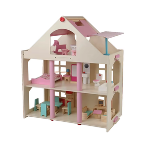 บ้านของเล่นไม้สำหรับเด็กบ้านตุ๊กตา<span class=keywords><strong>สอง</strong></span><span class=keywords><strong>ชั้น</strong></span>แบบ DIY บ้านตุ๊กตาวิลล่าขนาดเล็กพร้อมชุดเฟอร์นิเจอร์ขนาดเล็ก - Product Image 6