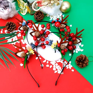 Serre-têtes de Noël en gros pour enfants : Bandeaux de Père Noël, bois de renne, oreilles d'elfe, cornes pour bébés et enfants - Noël Navidad - Product Image 2